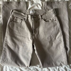 Light Beige baggy low rise abercrombie Jeans